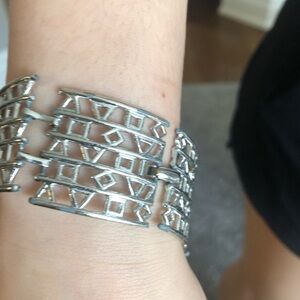 Silver bracelet with cutouts